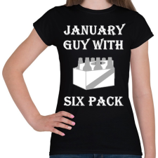 PRINTFASHION Januárban született kockahasú férfi - Női póló - Fekete női póló