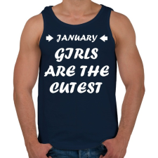 PRINTFASHION Januári csajok a legcukibbak - Férfi atléta - Sötétkék atléta, trikó