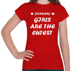 PRINTFASHION Januári csajok a legcukibbak - Női póló - Piros