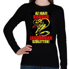 PRINTFASHION Januári Kobra - Női hosszú ujjú póló - Fekete női póló