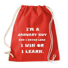 PRINTFASHION Januári vagyok és nem veszítek hanem tanulok - Sportzsák, Tornazsák - Piros tornazsák