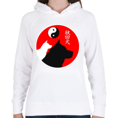 PRINTFASHION Japán Akita - Női kapucnis pulóver - Fehér