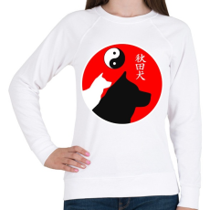 PRINTFASHION Japán Akita - Női pulóver - Fehér