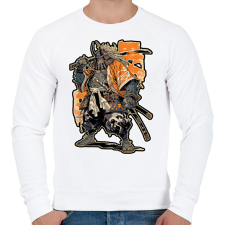 PRINTFASHION Japán Szamuráj - Férfi pulóver - Fehér férfi pulóver, kardigán