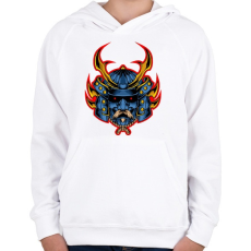 PRINTFASHION Japanese Mask - Gyerek kapucnis pulóver - Fehér