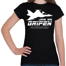 PRINTFASHION JAS 39 gripen repülő - Női póló - Fekete női póló