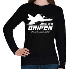 PRINTFASHION JAS 39 gripen repülő - Női pulóver - Fekete női pulóver, kardigán