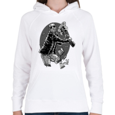 PRINTFASHION Jason gitárral - Női kapucnis pulóver - Fehér női pulóver, kardigán