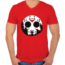 PRINTFASHION Jason hold - Férfi V-nyakú póló - Piros férfi póló