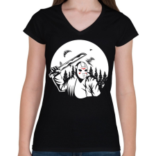 PRINTFASHION Jason Machete - Női V-nyakú póló - Fekete női póló