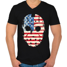 PRINTFASHION Jason maszk - Férfi V-nyakú póló - Fekete férfi póló