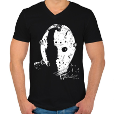 PRINTFASHION Jason Voorhees 4 - Férfi V-nyakú póló - Fekete férfi póló