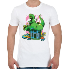 PRINTFASHION Játék dínó - Férfi póló - Fehér férfi póló