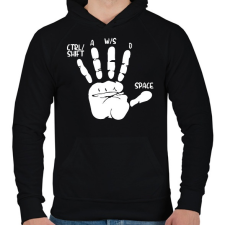 PRINTFASHION Játékos kéz - Férfi kapucnis pulóver - Fekete férfi pulóver, kardigán