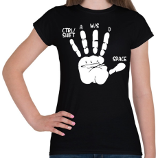 PRINTFASHION Játékos kéz - Női póló - Fekete