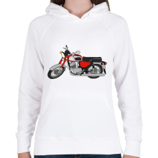 PRINTFASHION Jawa 350 - Női kapucnis pulóver - Fehér