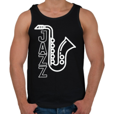 PRINTFASHION Jazz - Férfi atléta - Fekete atléta, trikó