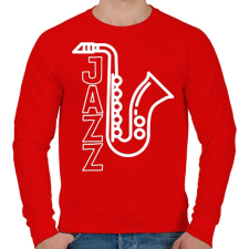 PRINTFASHION Jazz - Férfi pulóver - Piros férfi pulóver, kardigán