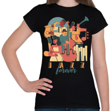 PRINTFASHION Jazz forever - Női póló - Fekete női póló