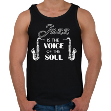 PRINTFASHION Jazz is the soul - Férfi atléta - Fekete atléta, trikó