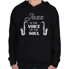 PRINTFASHION Jazz is the soul - Gyerek kapucnis pulóver - Fekete