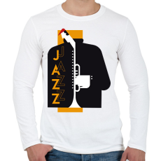 PRINTFASHION Jazz-Jazz - Férfi hosszú ujjú póló - Fehér