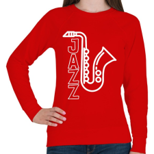 PRINTFASHION Jazz - Női pulóver - Piros női pulóver, kardigán