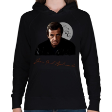 PRINTFASHION Jean-Paul Belmondo - Női kapucnis pulóver - Fekete