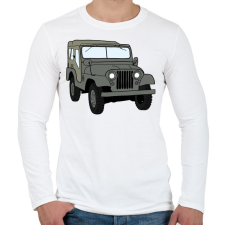 PRINTFASHION Jeep - Férfi hosszú ujjú póló - Fehér férfi póló