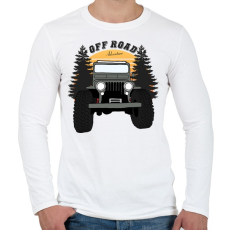 PRINTFASHION Jeep - Férfi hosszú ujjú póló - Fehér