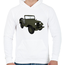 PRINTFASHION Jeep - Férfi kapucnis pulóver - Fehér férfi pulóver, kardigán