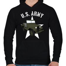 PRINTFASHION Jeep - Férfi kapucnis pulóver - Fekete férfi pulóver, kardigán