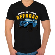 PRINTFASHION Jeep - Férfi V-nyakú póló - Fekete