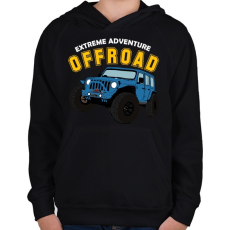 PRINTFASHION Jeep - Gyerek kapucnis pulóver - Fekete