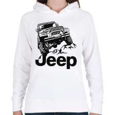 PRINTFASHION Jeep - Női kapucnis pulóver - Fehér női pulóver, kardigán