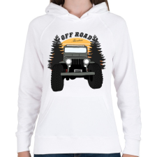 PRINTFASHION Jeep - Női kapucnis pulóver - Fehér női pulóver, kardigán