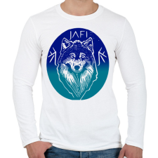 PRINTFASHION jég farkas - Férfi hosszú ujjú póló - Fehér férfi póló