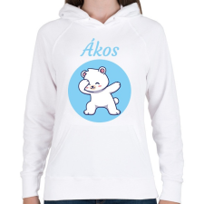 PRINTFASHION Jegesmaci névvel - Női kapucnis pulóver - Fehér női pulóver, kardigán