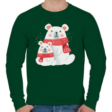 PRINTFASHION Jegesmacikák - Férfi pulóver - Sötétzöld