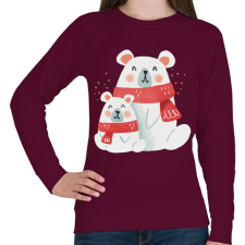 PRINTFASHION Jegesmacikák - Női pulóver - Bordó női pulóver, kardigán