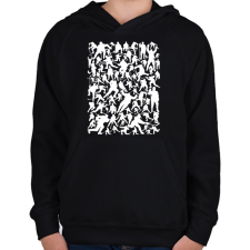 PRINTFASHION Jégkorongosok - Gyerek kapucnis pulóver - Fekete gyerek pulóver, kardigán