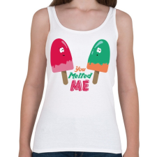 PRINTFASHION Jégkrémek - Női atléta - Fehér női trikó