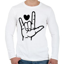 PRINTFASHION Jelbeszéd - I love you - Férfi hosszú ujjú póló - Fehér férfi póló