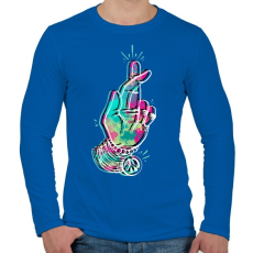 PRINTFASHION Jelzés - Férfi hosszú ujjú póló - Királykék