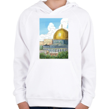 PRINTFASHION Jeruzsálem - Gyerek kapucnis pulóver - Fehér gyerek pulóver, kardigán