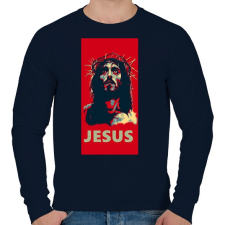 PRINTFASHION JESUS - Férfi pulóver - Sötétkék férfi pulóver, kardigán