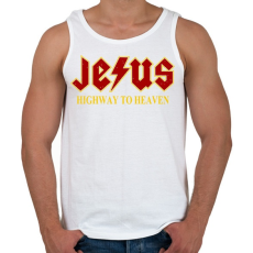PRINTFASHION Jesus high way to heaven - Férfi atléta - Fehér