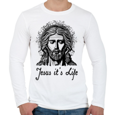 PRINTFASHION jesus its life - Férfi hosszú ujjú póló - Fehér