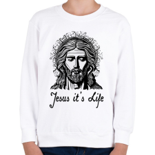 PRINTFASHION jesus its life - Gyerek pulóver - Fehér gyerek pulóver, kardigán