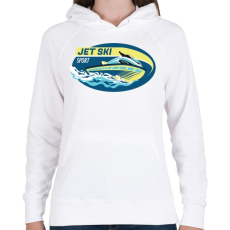 PRINTFASHION Jet-ski - Női kapucnis pulóver - Fehér
